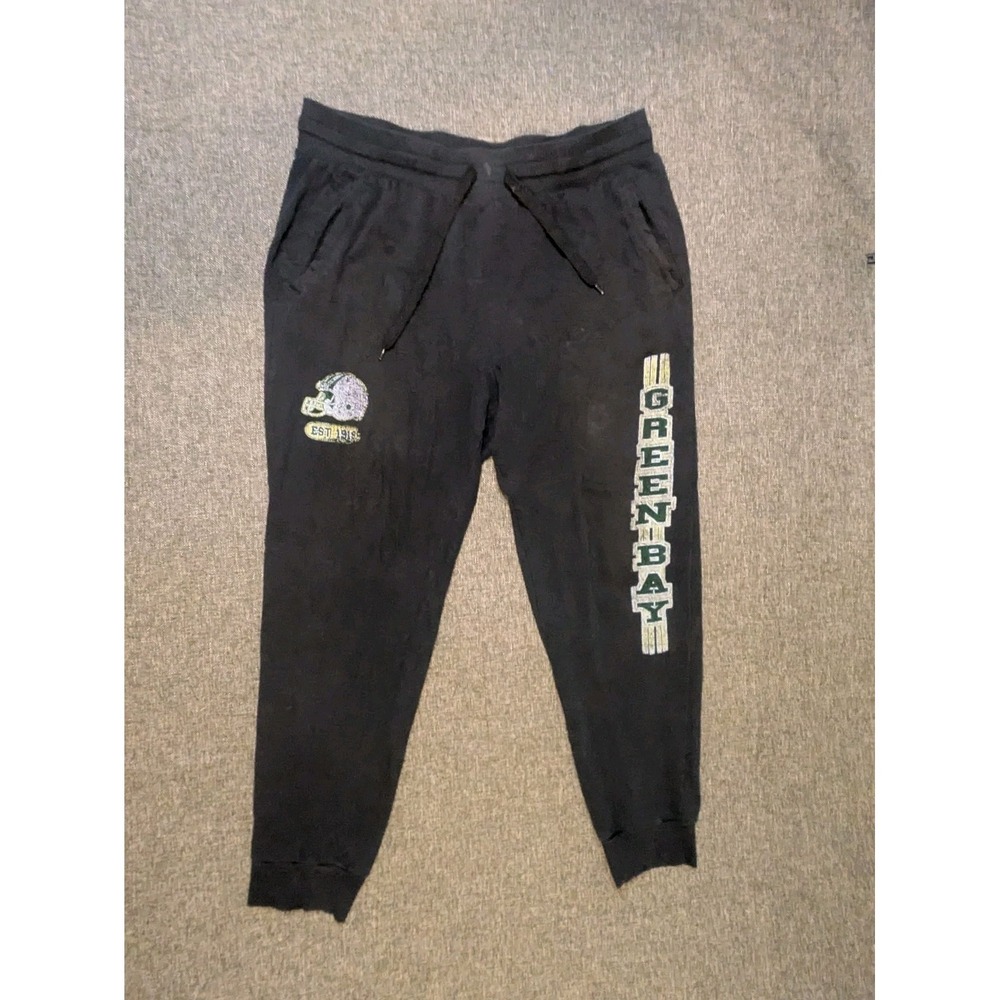 Green‎ Bay Packers XXL Sweatpants NFL Football Apparel Black Sports Joggers